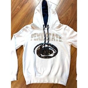 Penn State University Womens Hoodie Small White Sequin Sequined Bling